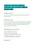HR BLOCK UPDATED COMPLETE&NewLine;QUESTIONS AND ANSWERS PREMIUM&NewLine;REVIEW SHEET