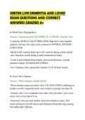 UNITEK LVN DEMENTIA AND LOSSES&NewLine;EXAM QUESTIONS AND CORRECT&NewLine;ANSWERS GRADED A&plus;