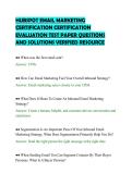 HUBSPOT EMAIL MARKETING&NewLine;CERTIFICATION CERTIFICATION&NewLine;EVALUATION TEST PAPER QUESTIONS&NewLine;AND SOLUTIONS VERIFIED RESOURCE