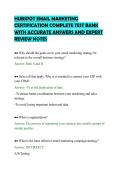 HUBSPOT EMAIL MARKETING&NewLine;CERTIFICATION COMPLETE TEST BANK&NewLine;WITH ACCURATE ANSWERS AND EXPERT&NewLine;REVIEW NOTES