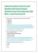 Indiana Excavation Contractor Exam &NewLine;Questions And Correct Answers &NewLine;&lpar;Verified Answers&rpar; Plus Rationales 2026 &NewLine;Q&A &vert; Instant Download Pdf 