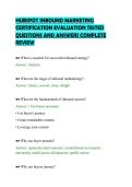 HUBSPOT INBOUND MARKETING&NewLine;CERTIFICATION EVALUATION TESTED&NewLine;QUESTIONS AND ANSWERS COMPLETE&NewLine;REVIEW