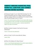HUBSPOT INBOUND MARKETING FINAL&NewLine;PAPER FULL QUESTIONS AND CORRECT&NewLine;ANSWERS REVIEW MATERIAL