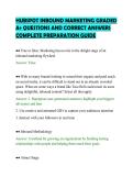 HUBSPOT INBOUND MARKETING GRADED&NewLine;A&plus; QUESTIONS AND CORRECT ANSWERS&NewLine;COMPLETE PREPARATION GUIDE