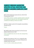 HUBSPOT INBOUND MARKETING&NewLine;UPDATED ACTUAL QUESTIONS AND&NewLine;CORRECT ANSWERS COMPLETE STUDY&NewLine;GUIDE