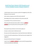 Audit Final Exam Newest 2026 Questions and &NewLine;Correct Detailed Answers Already Graded A&plus; 