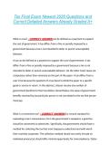 Tax Final Exam Newest 2026 Questions and &NewLine;Correct Detailed Answers Already Graded A&plus;