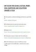 UNT ECON 1100 EXAM 2 ACTUAL PAPER&NewLine;2026 QUESTIONS AND SOLUTIONS&NewLine;GRADED A PLUS