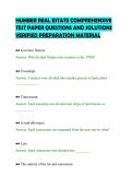 HUMBER REAL ESTATE COMPREHENSIVE&NewLine;TEST PAPER QUESTIONS AND SOLUTIONS&NewLine;VERIFIED PREPARATION MATERIAL&NewLine;
