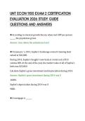 UNT ECON 1100 EXAM 2 CERTIFICATION&NewLine;EVALUATION 2026 STUDY GUIDE&NewLine;QUESTIONS AND ANSWERS