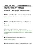 UNT ECON 1100 EXAM 2 COMPREHENSIVE&NewLine;MICROECONOMICS TEST 2026&NewLine;COMPLETE QUESTIONS AND ANSWERS