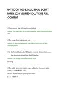 UNT ECON 1100 EXAM 2 FINAL SCRIPT&NewLine;PAPER 2026 VERIFIED SOLUTIONS FULL&NewLine;CONTENT