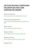 UNT ECON 1100 EXAM 3 CERTIFICATION&NewLine;EVALUATION 2026 STUDY GUIDE&NewLine;QUESTIONS AND ANSWERS