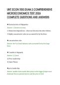 UNT ECON 1100 EXAM 3 COMPREHENSIVE&NewLine;MICROECONOMICS TEST 2026&NewLine;COMPLETE QUESTIONS AND ANSWERS