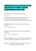 HUMBER REAL ESTATE UPDATED ACTUAL&NewLine;QUESTIONS AND CORRECT ANSWERS&NewLine;COMPREHENSIVE STUDY GUIDE