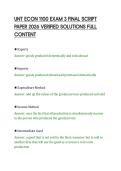 UNT ECON 1100 EXAM 3 FINAL SCRIPT&NewLine;PAPER 2026 VERIFIED SOLUTIONS FULL&NewLine;CONTENT