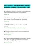 HUN 1201 FULL QUESTIONS AND CORRECT&NewLine;ANSWERS ALREADY PASSED STUDY SHEET
