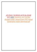 ATI TEAS 7 SCIENCE ACTUAL EXAM 2025-2026 Questions and Verified Answers 2026  Actual Exam PDF Actual Screenshot instant download pdf