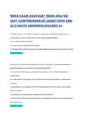 NDEB EXAM 2026&sol;2027 NDEB SOLVED 400&plus; COMPREHENSIVE QUESTIONS AND ACCURATE ANSWERS&vert;&vert;GRADED A&plus;