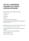 UPTP TEST 4 COMPREHENSIVE&NewLine;ASSESSMENT 2026 COMPLETE&NewLine;QUESTIONS AND ANSWERS