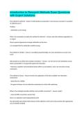 Introduction to Research Methods Exam Questions with Expert Solutions