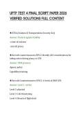 UPTP TEST 4 FINAL SCRIPT PAPER 2026&NewLine;VERIFIED SOLUTIONS FULL CONTENT