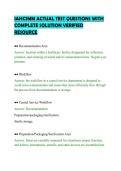 IAHCSMM ACTUAL TEST QUESTIONS WITH&NewLine;COMPLETE SOLUTION VERIFIED&NewLine;RESOURCE