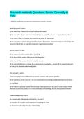 Research methods Questions Solved Correctly to Pass