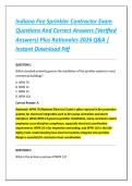 Indiana Fire Sprinkler Contractor Exam &NewLine;Questions And Correct Answers &lpar;Verified &NewLine;Answers&rpar; Plus Rationales 2026 Q&A &vert; &NewLine;Instant Download Pdf 