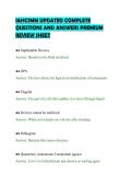 IAHCSMM UPDATED COMPLETE&NewLine;QUESTIONS AND ANSWERS PREMIUM&NewLine;REVIEW SHEET
