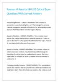 Ryerson University SSH 105 Critical Exam Questions With Correct Answers