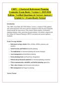 CRPC &ndash; Chartered Retirement Planning &NewLine;Counselor Exam Bank &vert; Version 1 &vert; 2025&sol;2026 &NewLine;Edition  Verified Questions & Correct Answers &vert; &NewLine;Graded A&plus; &vert; Exam-Ready Format 