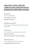 USMLE STEP 2 CK FINAL PAPER 2026&NewLine;COMPLETE SOLVED QUESTIONS PRACTICE&NewLine;REVISION PACK EXPERT REVIEW 400 ITEMS