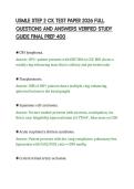 USMLE STEP 2 CK TEST PAPER 2026 FULL&NewLine;QUESTIONS AND ANSWERS VERIFIED STUDY&NewLine;GUIDE FINAL PREP 400