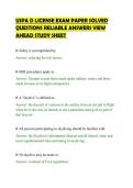 USPA D LICENSE EXAM PAPER SOLVED&NewLine;QUESTIONS RELIABLE ANSWERS VIEW&NewLine;AHEAD STUDY SHEET