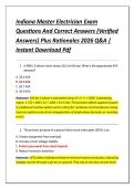 Indiana Master Electrician Exam &NewLine;Questions And Correct Answers &lpar;Verified &NewLine;Answers&rpar; Plus Rationales 2026 Q&A &vert; &NewLine;Instant Download Pdf 