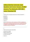 Indiana Electrical Contractor Exam &NewLine;Questions And Correct Answers &lpar;Verified &NewLine;Answers&rpar; Plus Rationales 2026 Q&A &vert; &NewLine;Instant Download Pdf 