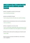 USPA D LICENSE FINAL PAPER PRACTICE&NewLine;QUESTIONS WITH VERIFIED ANSWERS&NewLine;PACKAGE