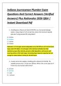 Indiana Journeyman Plumber Exam &NewLine;Questions And Correct Answers &lpar;Verified &NewLine;Answers&rpar; Plus Rationales 2026 Q&A &vert; &NewLine;Instant Download Pdf