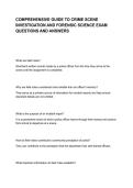 COMPREHENSIVE GUIDE TO CRIME SCENE INVESTIGATION AND FORENSIC SCIENCE EXAM QUESTIONS AND ANSWERS
