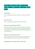 IB GLOBAL POLITICS FULL QUESTIONS&NewLine;AND CORRECT ANSWERS VERIFIED STUDY&NewLine;PACK&NewLine;