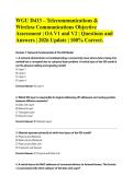 WGU D413 &ndash; Telecommunications & Wireless Communications Objective Assessment &vert; OA V1 and V2 &vert; Questions and Answers &vert; 2026 Update &vert; 100&percnt; Correct&period;&NewLine;
