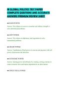 IB GLOBAL POLITICS TEST PAPER&NewLine;COMPLETE QUESTIONS AND ACCURATE&NewLine;ANSWERS PREMIUM REVIEW SHEET