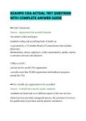 IJCAHPO COA ACTUAL TEST QUESTIONS&NewLine;WITH COMPLETE ANSWER GUIDE
