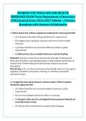 PEARSON VUE TEXAS LIFE AND HEALTH &NewLine;INSURANCE EXAM Texas Department of Insurance &NewLine;&lpar;TDI&rpar; General Lines 2026&sol;2027 Edition &mdash;Practice &NewLine;Questions with Answers & Rationales