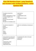 Kine 336 Nutrition Exam 1 prep Questions&NewLine;and Answers with Verified Solutions &vert; Latest&NewLine;Updated 2026&NewLine;
