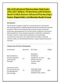 NSG 5240 Advanced Pharmacology Final Exam &vert; &NewLine;2026&sol;2027 Edition &vert; 90 Questions with Evidence&NewLine;Based Verified Answers Advanced Pharmacology &vert; &NewLine;Expert-Aligned Q&A &vert; Certification-Ready Format 
