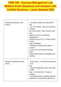 KINE 405 - Exercise Management Lab&NewLine;Midterm Exam Questions and Answers with&NewLine;Verified Solutions &vert; Latest Updated 2026