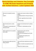 Sports Nutrition and Vitamins&colon; Key Concepts&NewLine;for KINE 405 Exam Questions and Answers&NewLine;with Verified Solutions &vert; Latest Updated 2026