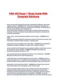 HSA 452 Exam 1 Study Guide With Complete Solutions